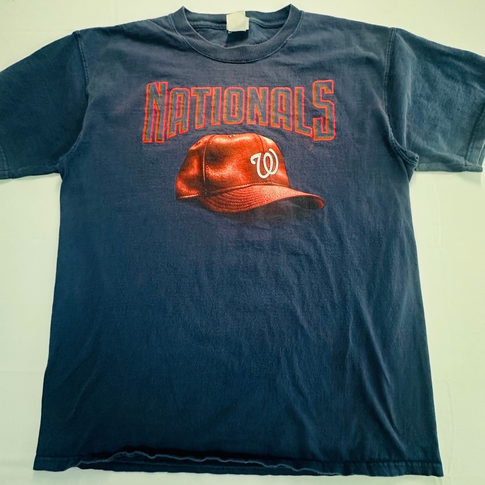 CSA Washington Nationals MLB T-Shirt Mens Blue Red Baseball Graphic Tee Large